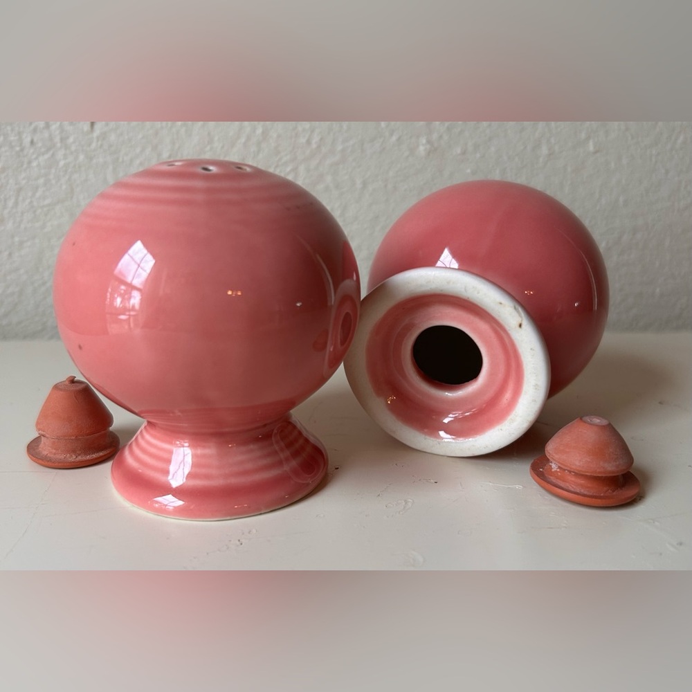 Fiestaware Pink Salt and Pepper Shakers - Picture 2 of 5